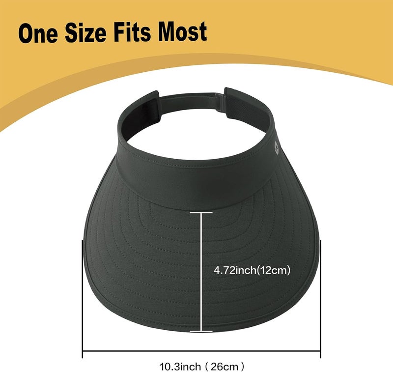 Wander Sun Visor Hats for Women Wide Brim UV Protection Adjustable Large Golf Beach Cap Packable Travel Sport Visor - Image 2